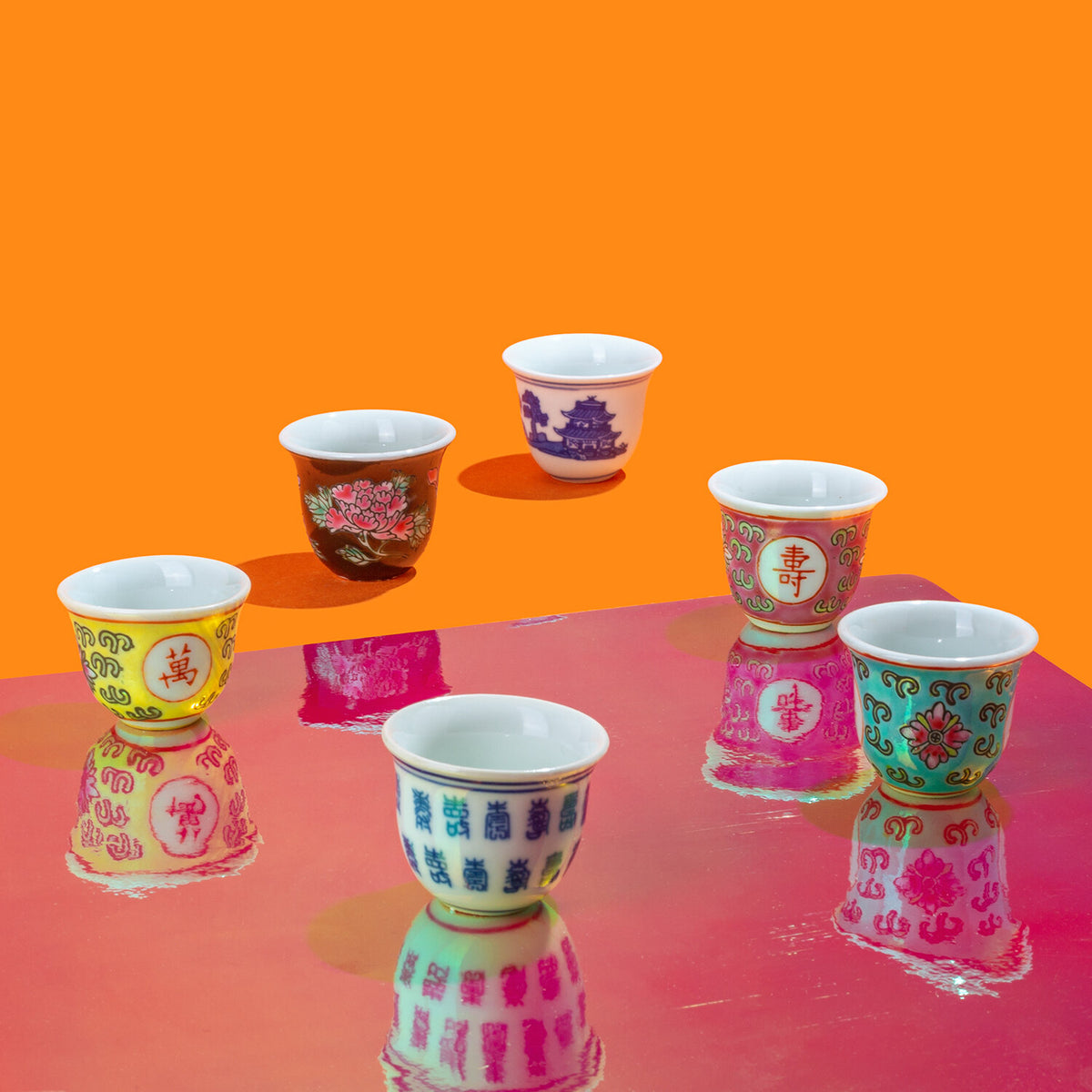 Handpainted Wine Cup - Set of 6 | Wing on Wo and Co